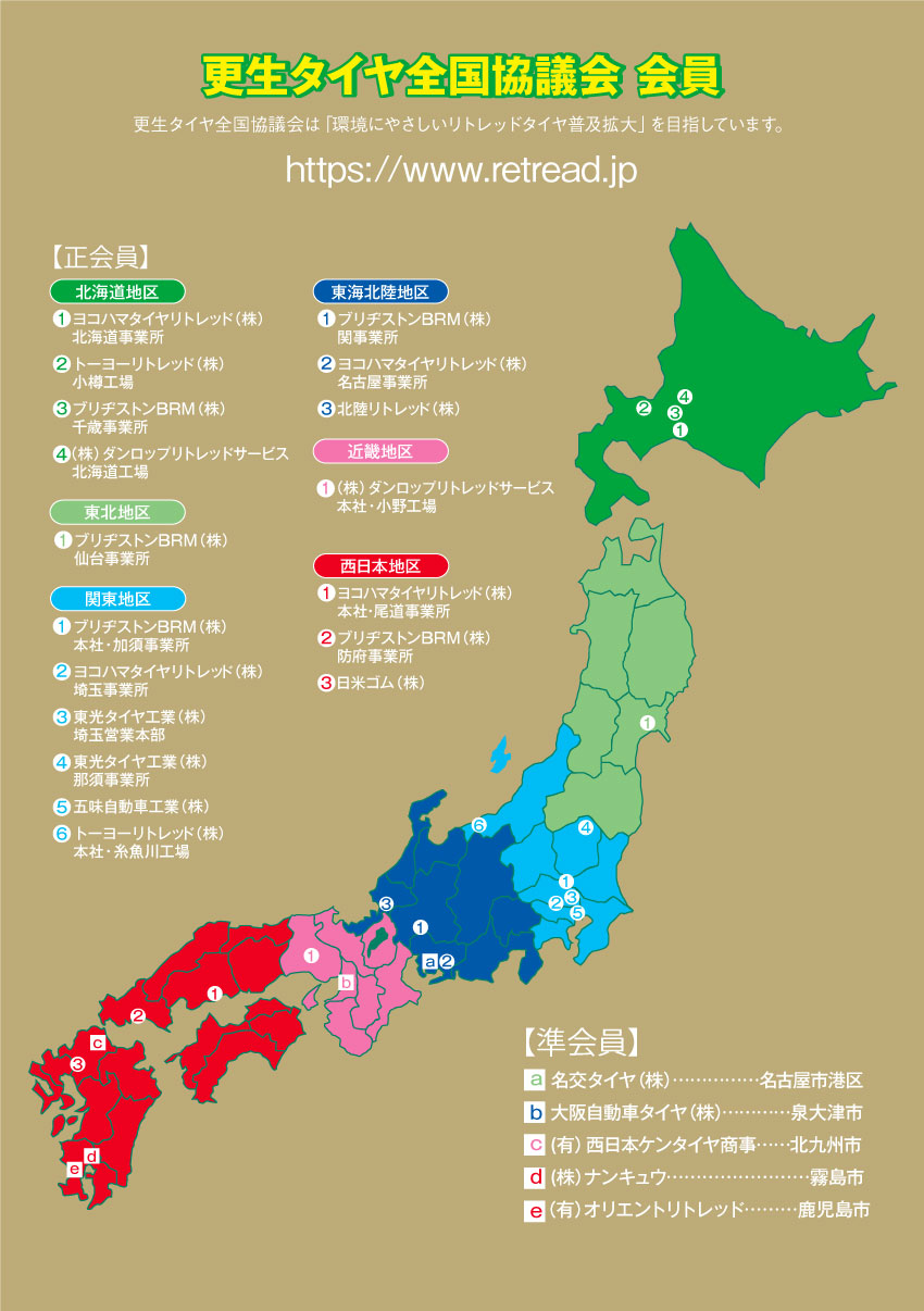 更生タイヤ全国協議会 会員